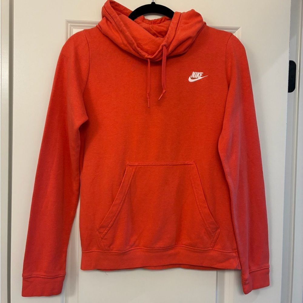 NIKE Funnel Neck Hoodie Pullover Orange/Coral Women’s Size Small 803636-850